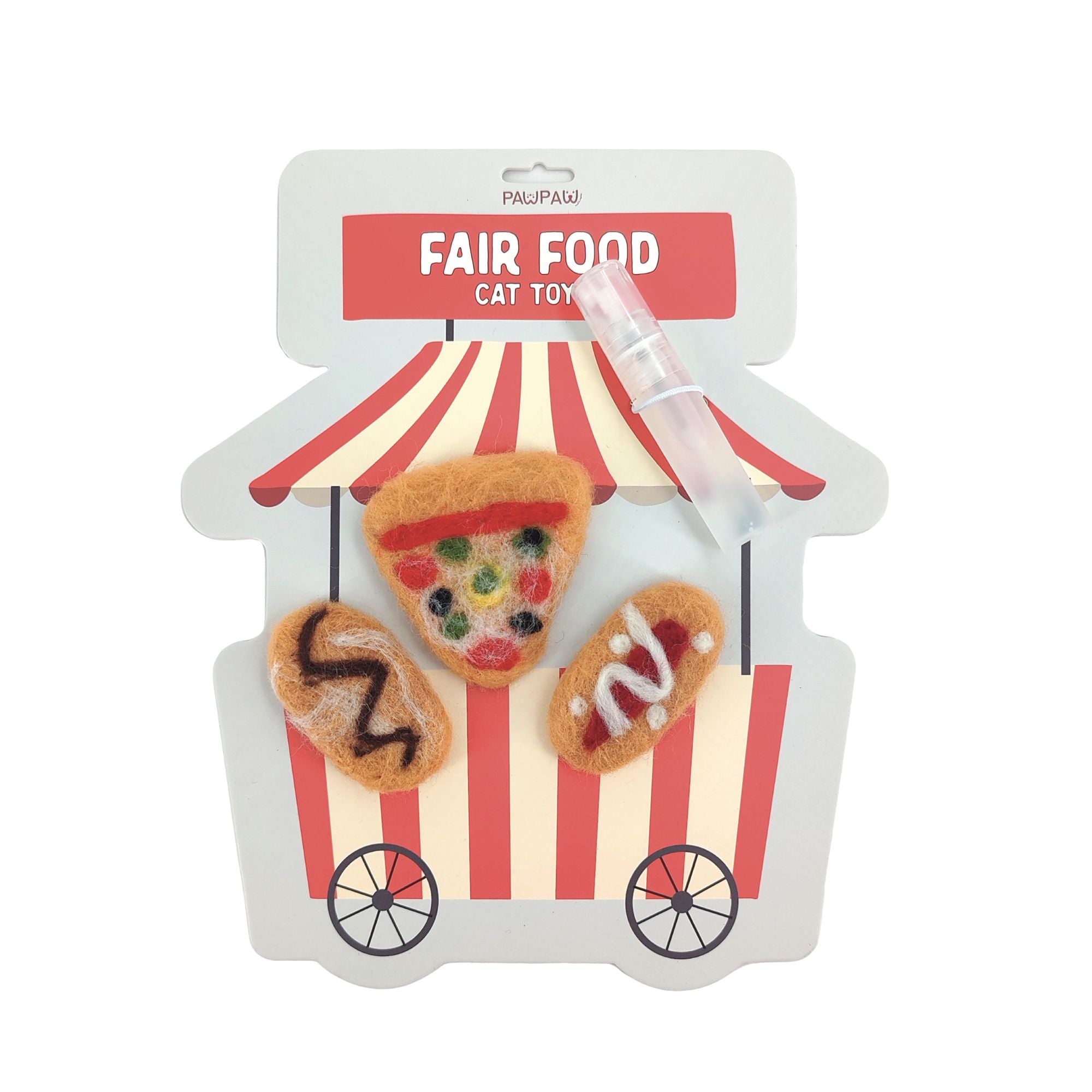 PPJ Food Shape Kickers – Felt Cat Toys for Play & Kicking Fun